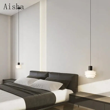 Aisha gold and frosted glass pendant light bedroom decor