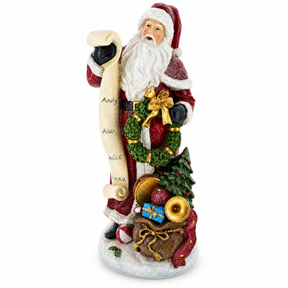 Santa Reading the Christmas Gifts List Figurine 11.5 Inches