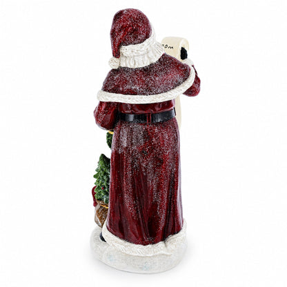 Santa Reading the Christmas Gifts List Figurine 11.5 Inches
