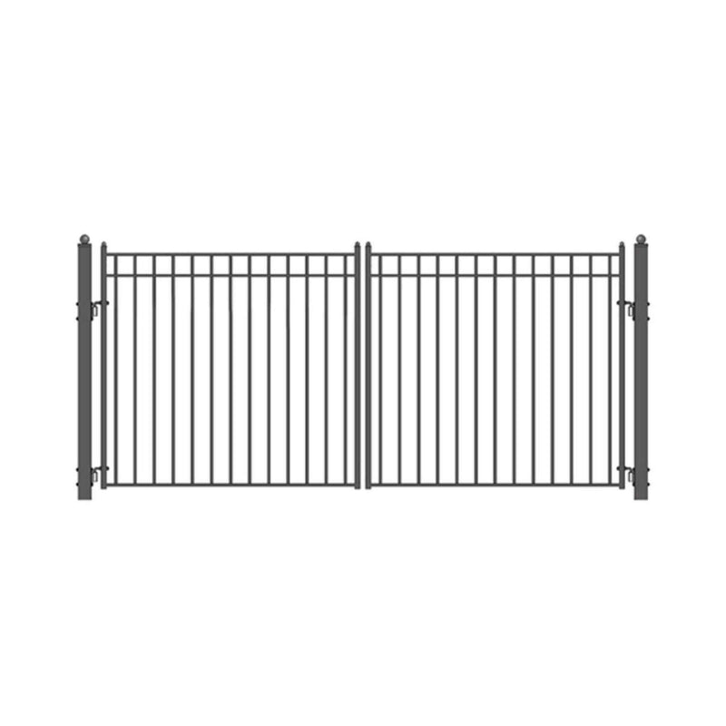 [12-18FT] Heavy-Duty Madrid-Style Premium Steel Dual-Swing Driveway Gate (SAK38546)
