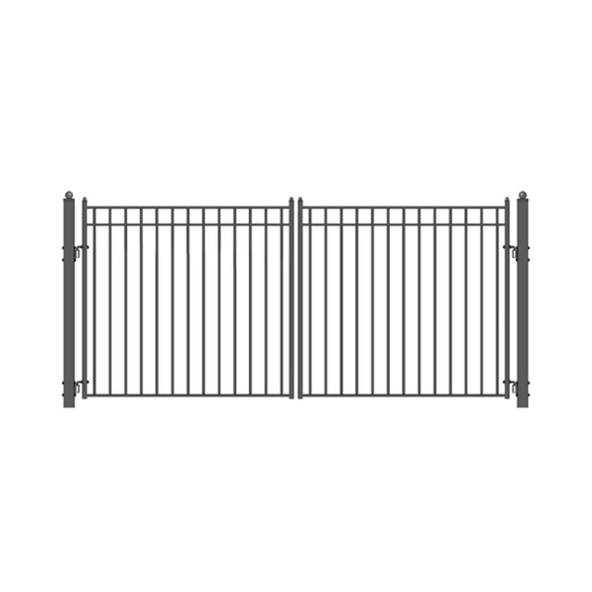 [12-18FT] Heavy-Duty Madrid-Style Premium Steel Dual-Swing Driveway Gate (SAK38546)
