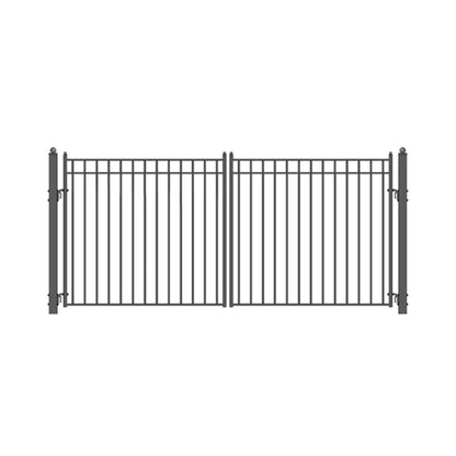 [12-18FT] Heavy-Duty Madrid-Style Premium Steel Dual-Swing Driveway Gate (SAK38546)