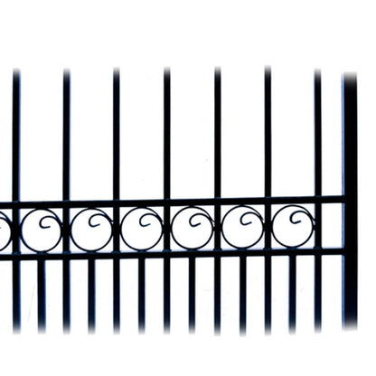 [12-18FT] Heavy-Duty Paris-Style Steel Premium Dual-Swing Driveway Gate (SAK97031)