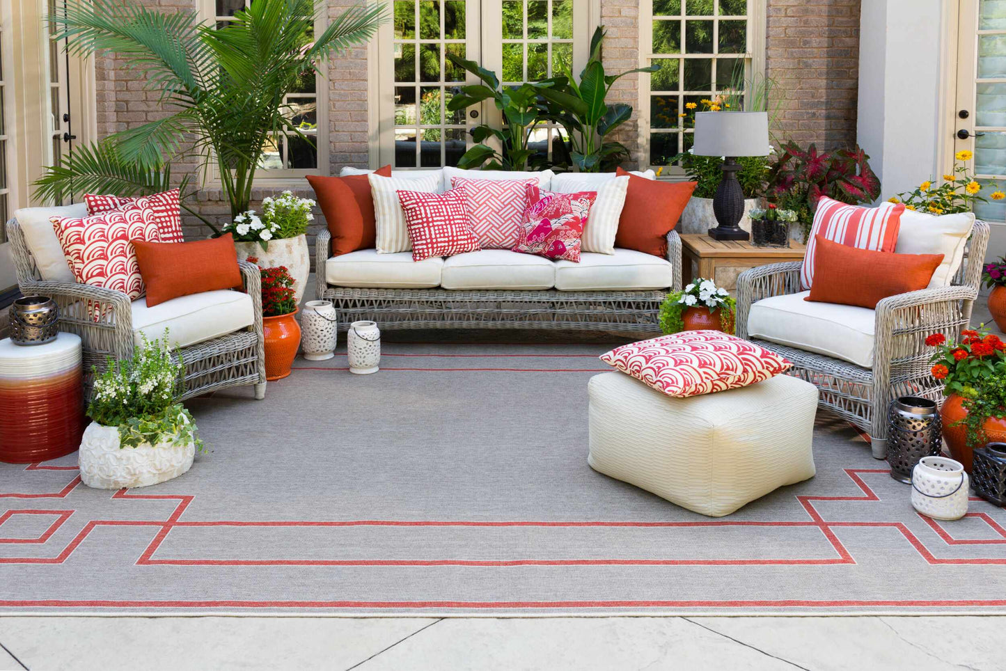 Janamuato White Geometric Cement Outdoor Planter