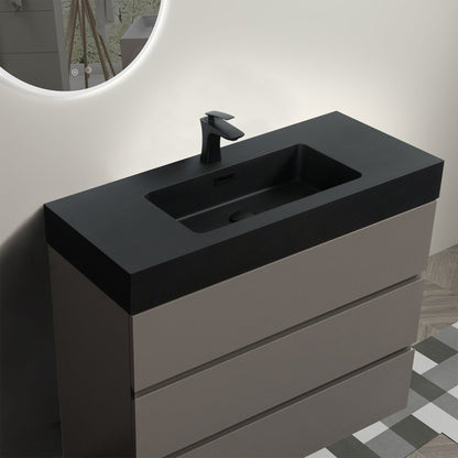 Nuvia 36 Inch Premium Modern Freestanding One-Piece Bathroom Vanity Set Without Drain And Faucet (SAK71364)