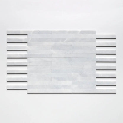 Bardiglio Light Fine Textured Plank Marble Tiles 1 9/16x18