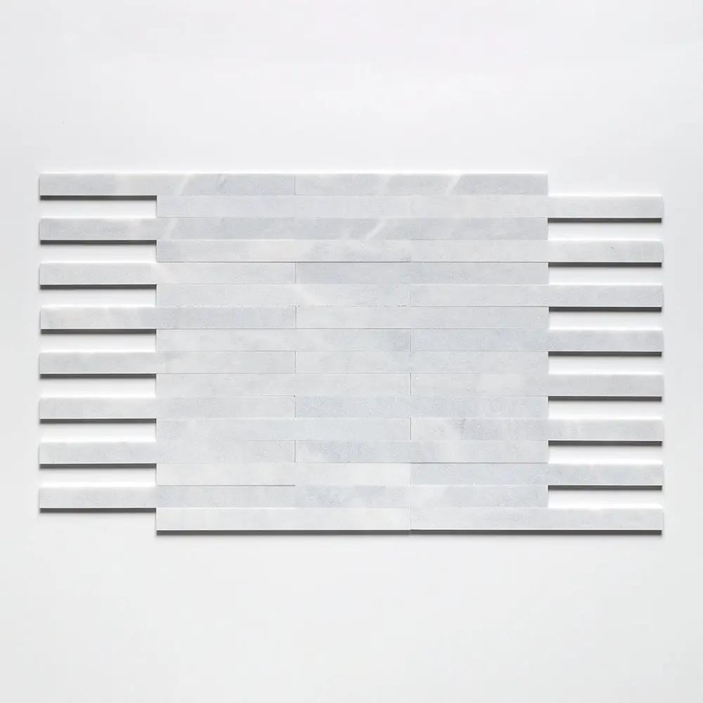 Bardiglio Light Fine Textured Plank Marble Tiles 1 9/16x18