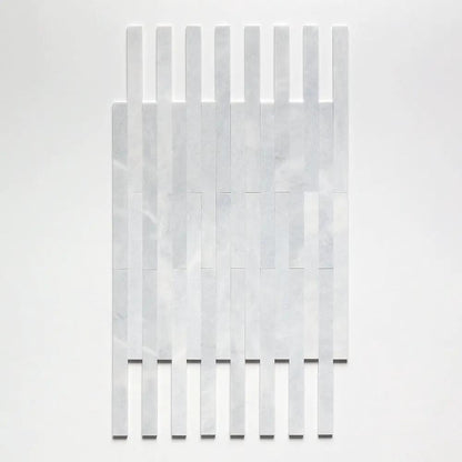 Bardiglio Light Fine Textured Plank Marble Tiles 1 9/16x18