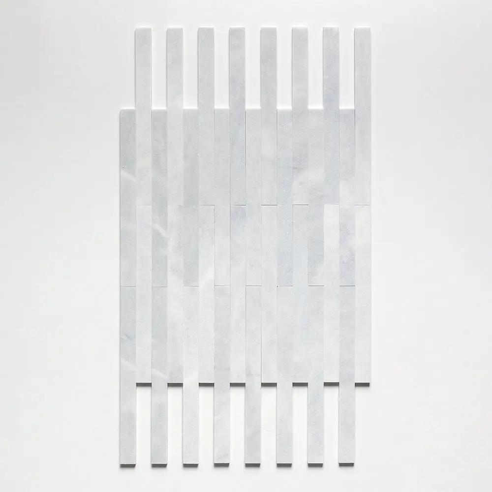 Bardiglio Light Fine Textured Plank Marble Tiles 1 9/16x18