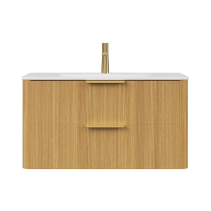 Alora Luxury 30/36-Inch Sintered Stone Floating Bathroom Vanity With Sink (SAK62871)