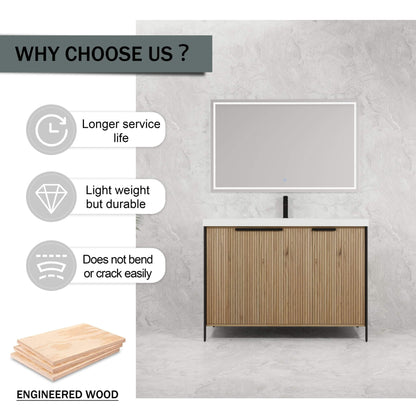 Alora 48-Inch Modern Light Coffee Freestanding Vanity With Resin Sink (SAK71630)