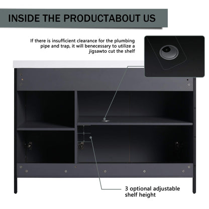 Alora 48-Inch Modern Light Coffee Freestanding Vanity With Resin Sink (SAK71630)