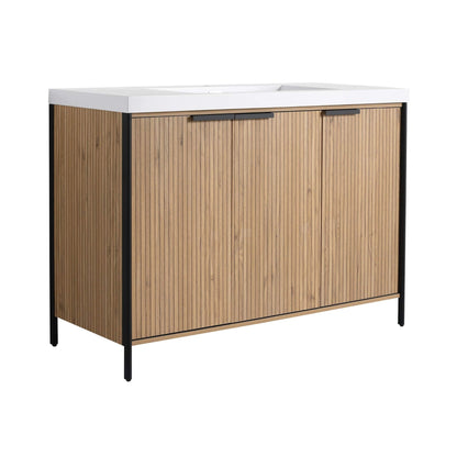 Alora 48-Inch Modern Light Coffee Freestanding Vanity With Resin Sink (SAK71630)