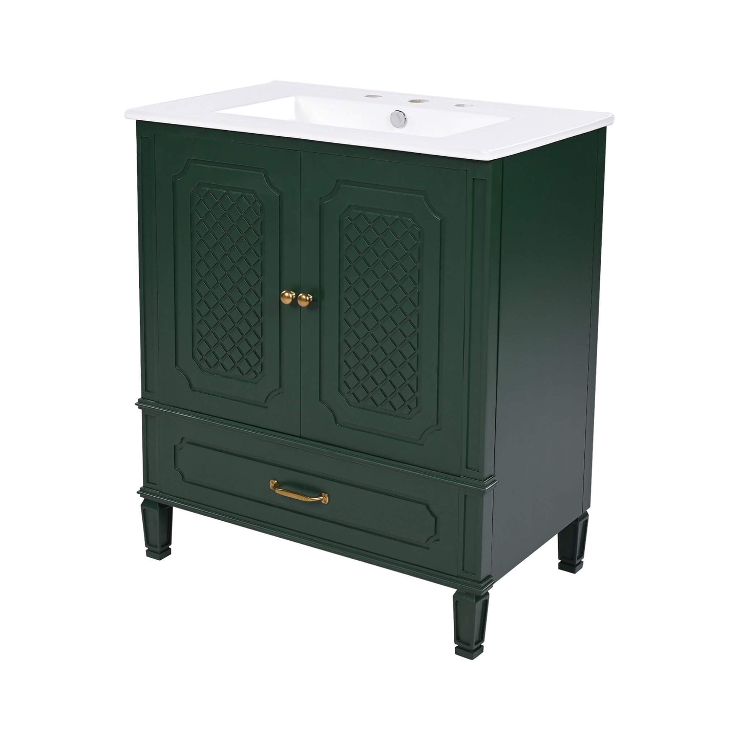 Alora 60-Inch Green Vintage Double Sink Vanity With Cabinets And Drawers (SAK19524)