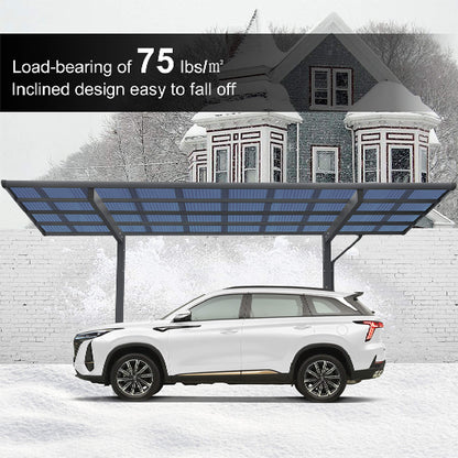 [10X17FT] Alora Extra-Large Heavy-Duty Outdoor Aluminum Single Side Carport With Galvanized Metal Roof (SAK31279)
