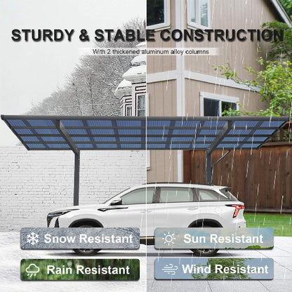[10X17FT] Alora Extra-Large Heavy-Duty Outdoor Aluminum Single Side Carport With Galvanized Metal Roof (SAK31279)