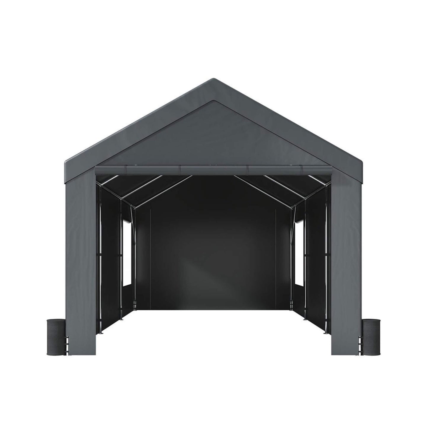 [12X20FT] Alora Heavy-Duty Outdoor Premium Garage Tarp Canopy Shelter W/ Removable Sidewalls (SAK94615)