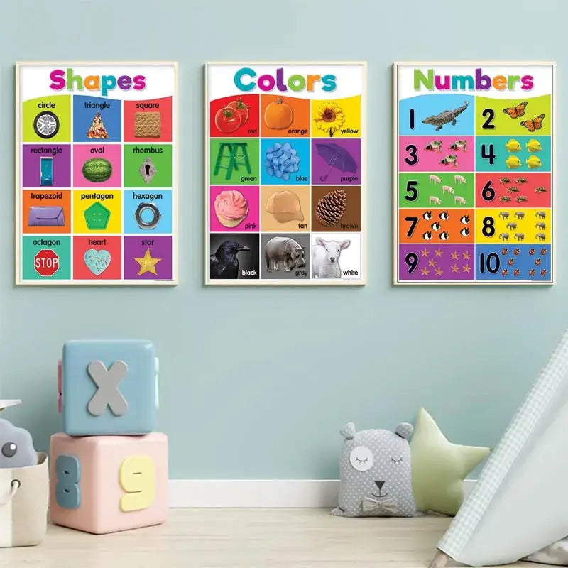 Colorful days of the week alphabet educational poster bedroom decor