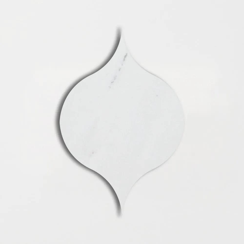 Alpina White Honed Winter Leaf Waterjet Marble Waterjet Mosaics 4 7/8x6 13/16