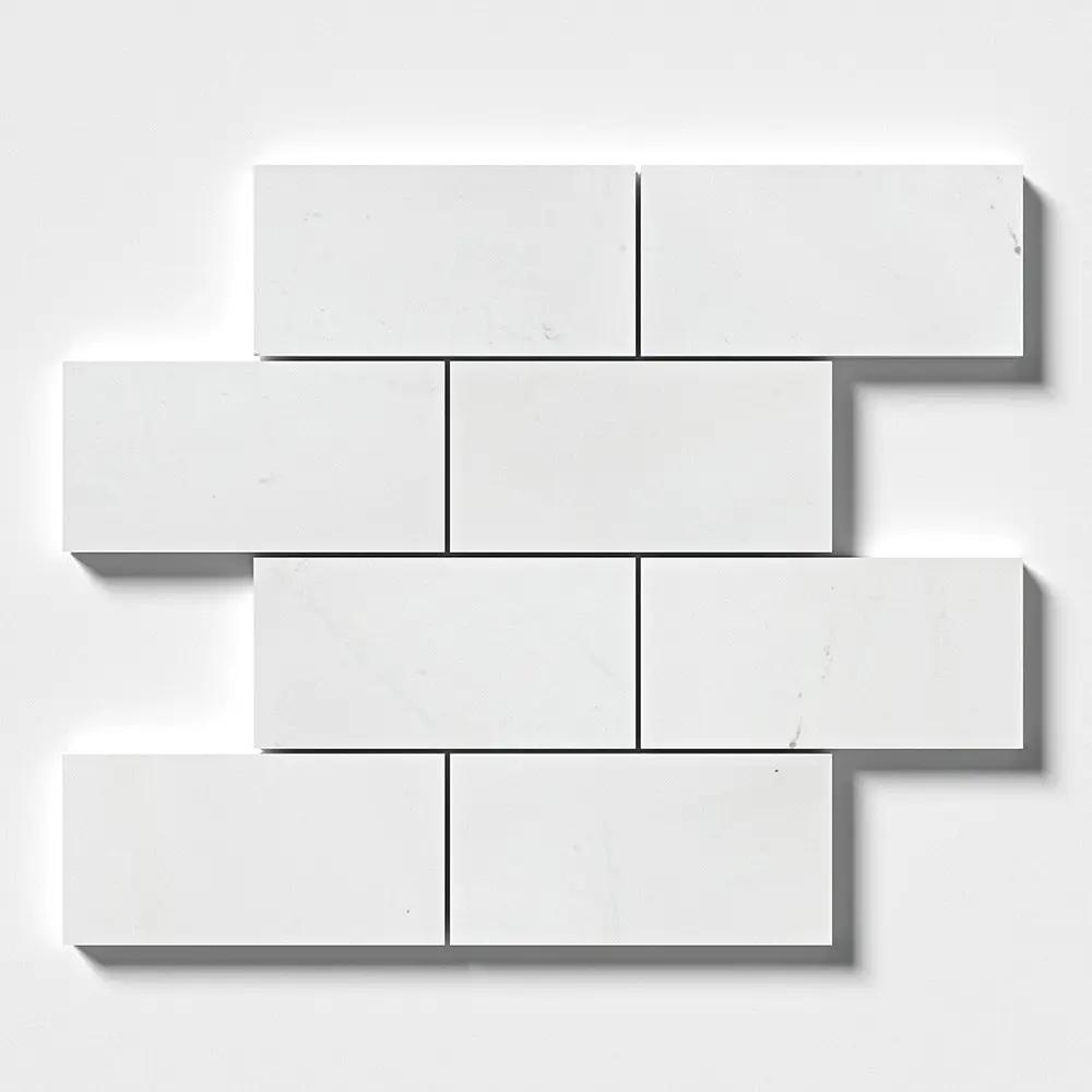 Alpina White Honed Marble Tiles 2 3/4x5 1/2
