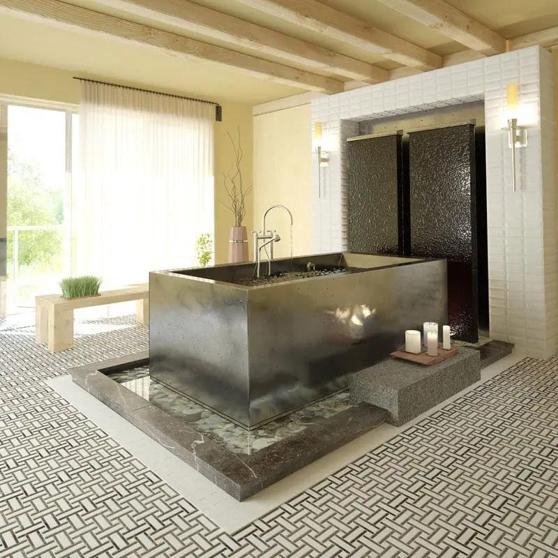 Alpina White Honed Subway Marble Tiles 2 3/4x5 1/2