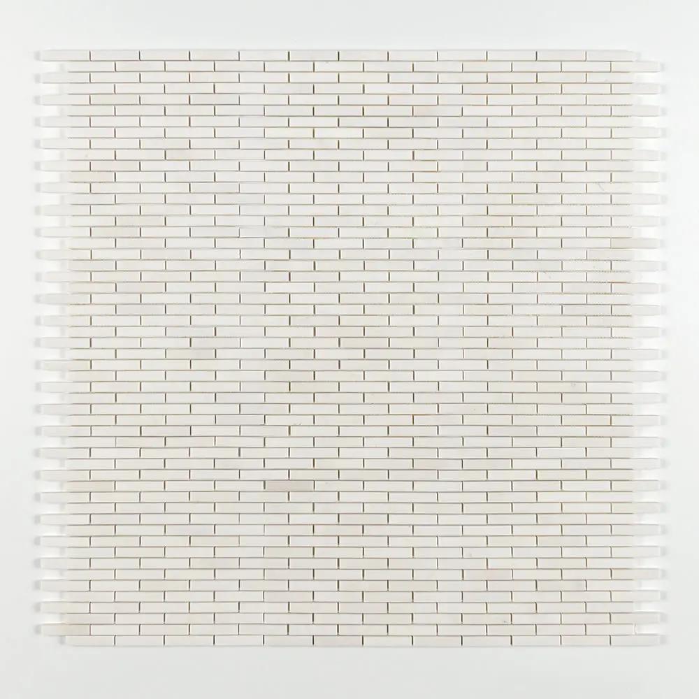 Alpina White Polished 5/8x3 Marble Mosaics 12x12