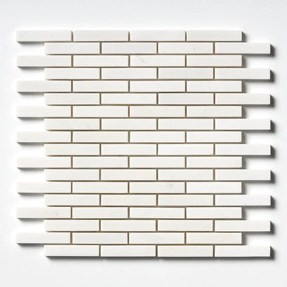 Alpina White Polished 5/8x3 Marble Mosaics 12x12