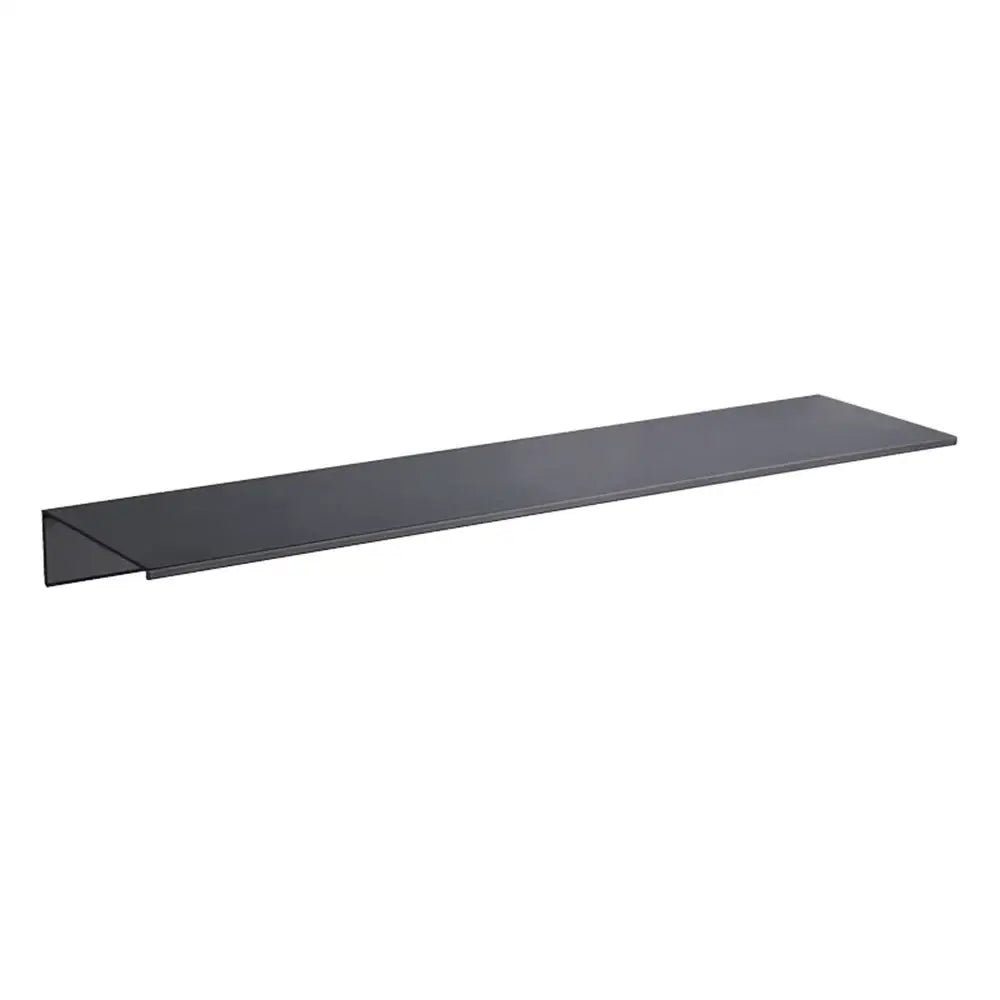 Minimalist matte black aluminum floating shelves kitchen storage rack