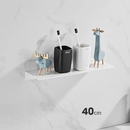 Minimalist matte black aluminum floating shelves kitchen storage rack