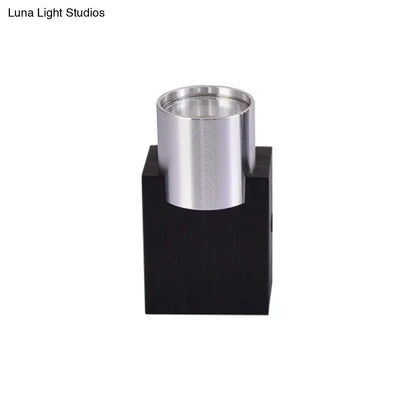 DecorBites™ Aluminum LED Disco Pub Wall Light Fixture - Compact 3"/4.5" H | Silver | Vibrant Blue/Yellow/Purple Lighting