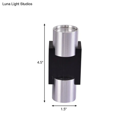 DecorBites™ Aluminum LED Disco Pub Wall Light Fixture - Compact 3"/4.5" H | Silver | Vibrant Blue/Yellow/Purple Lighting