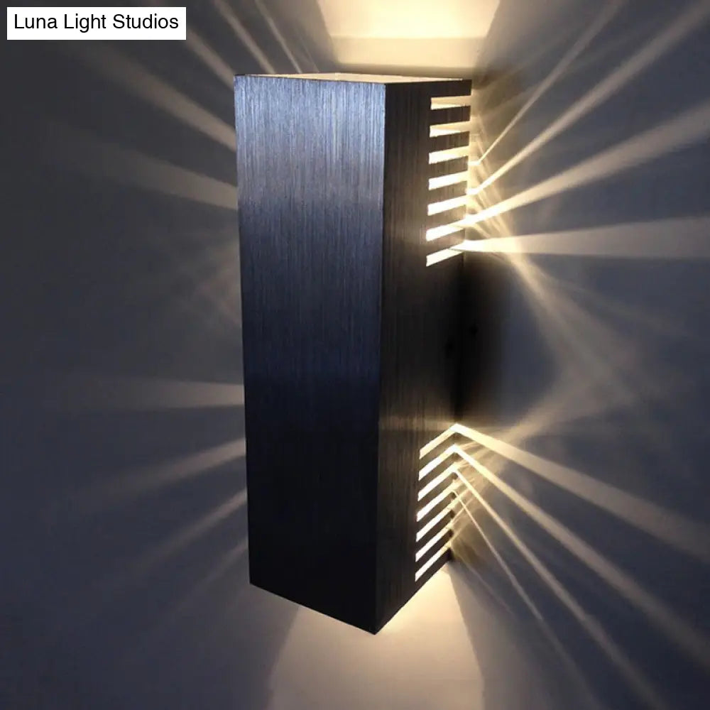 DecorBites™ Aluminum LED Wall Light with Sleek Style - Brushed Silver Rectangle - Warm/White Light