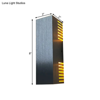 DecorBites™ Aluminum LED Wall Light with Sleek Style - Brushed Silver Rectangle - Warm/White Light