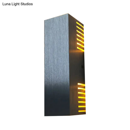 DecorBites™ Aluminum LED Wall Light with Sleek Style - Brushed Silver Rectangle - Warm/White Light