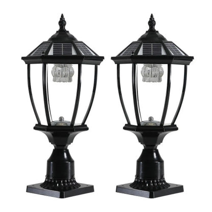Aluminum Solar Lights Lanterns LED 2-Pack for Outdoor Pathways and Gardens