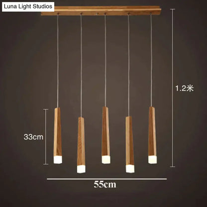 DecorBites™ Amani - Nordic Minimalist Wood Art Pendant Lamp