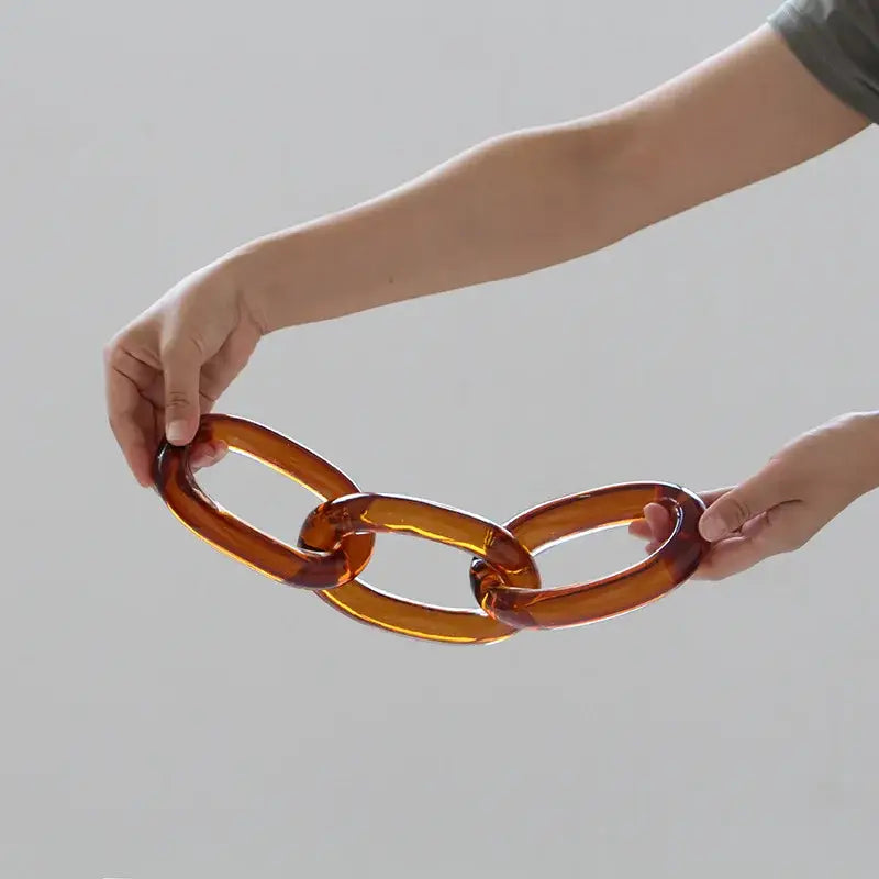 Amber acrylic glass handcrafted chain buckles living room decor