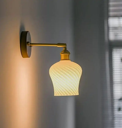 Amber & cream geometric glass pendant light for dining room
