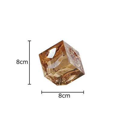 Amber crystal cube statue desk ornament – office decor