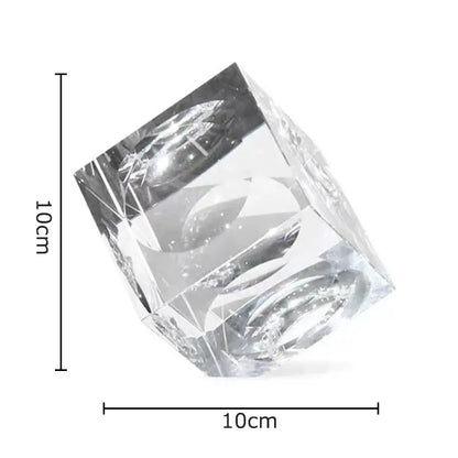 Amber crystal cube statue desk ornament – office decor