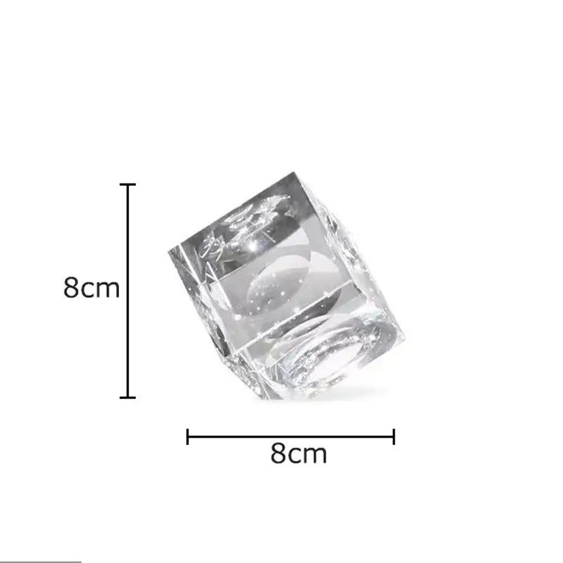 Amber crystal cube statue desk ornament – office decor
