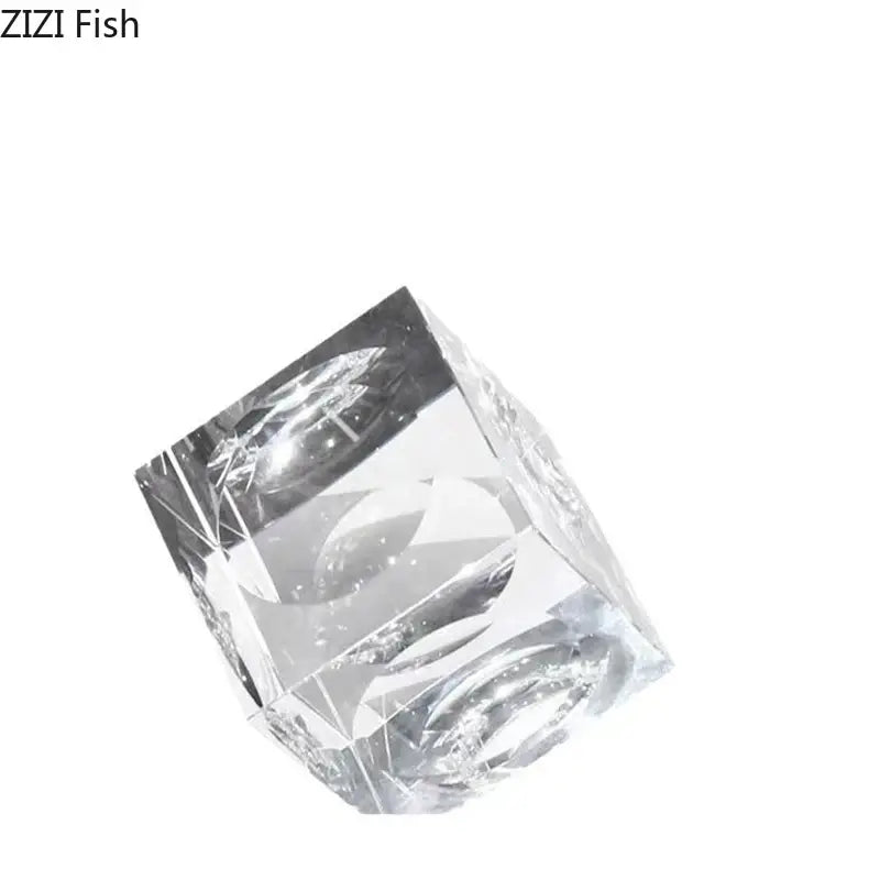 Amber crystal cube statue desk ornament – office decor