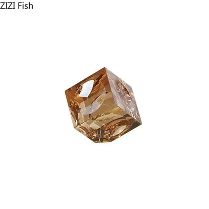 Amber crystal cube statue desk ornament – office decor