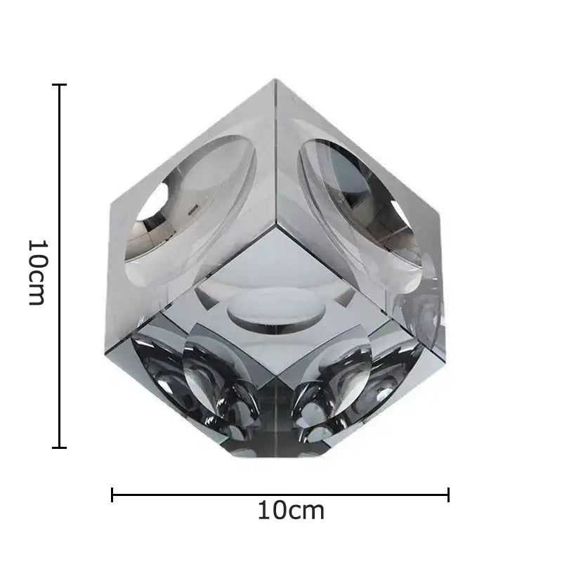 Amber crystal cube statue desk ornament – office decor