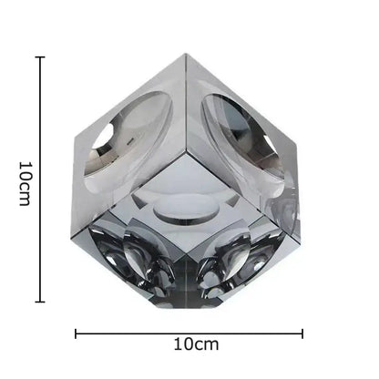 Amber crystal cube statue desk ornament – office decor