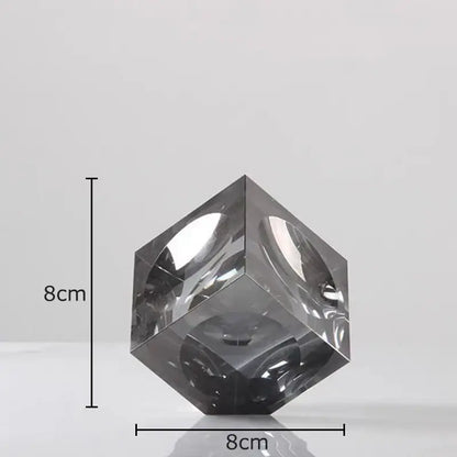 Amber crystal cube statue desk ornament – office decor