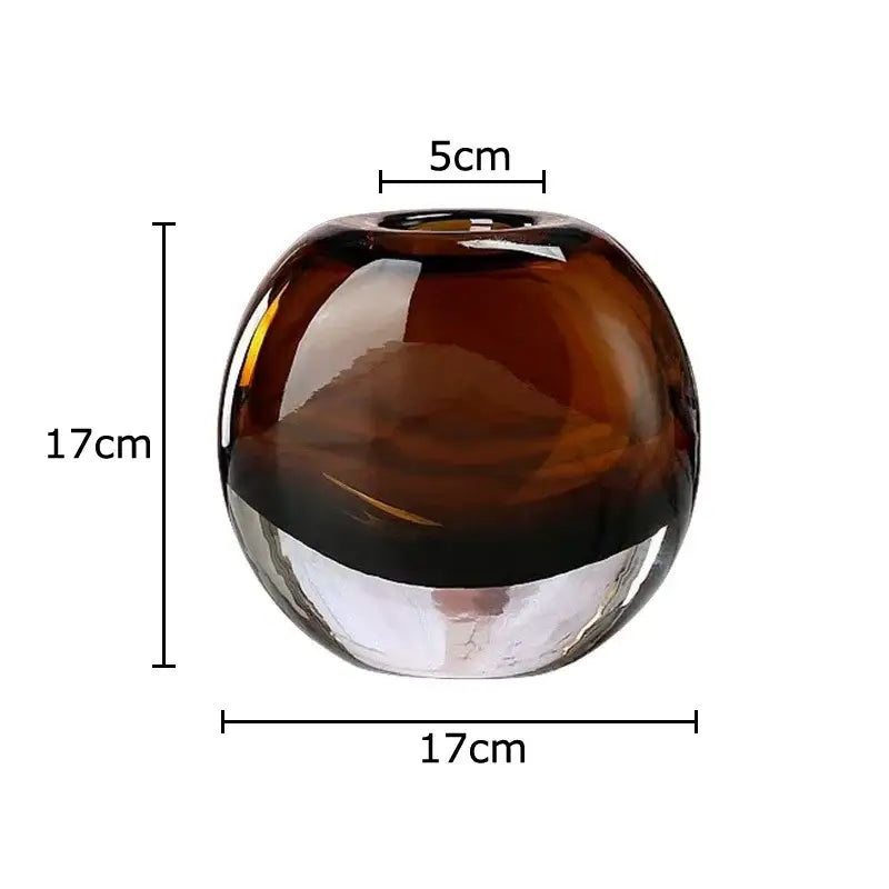 Amber delicate glass vase set for living room floral decor
