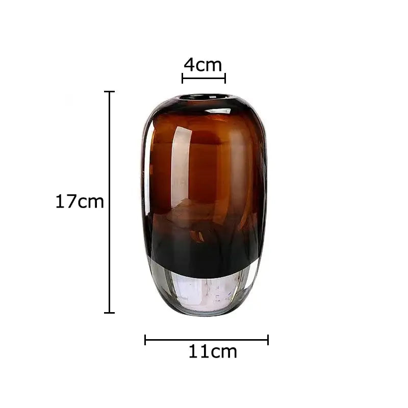 Amber delicate glass vase set for living room floral decor
