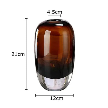 Amber delicate glass vase set for living room floral decor