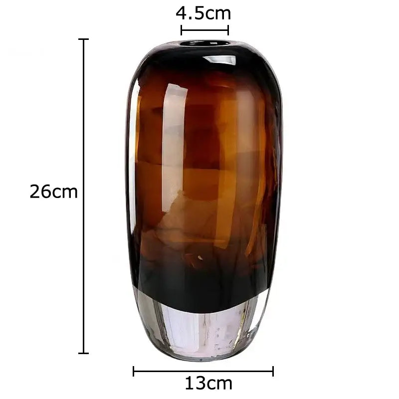 Amber delicate glass vase set for living room floral decor